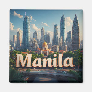 Imã Ilustração da Cidade Tropical de Manila Filipinas