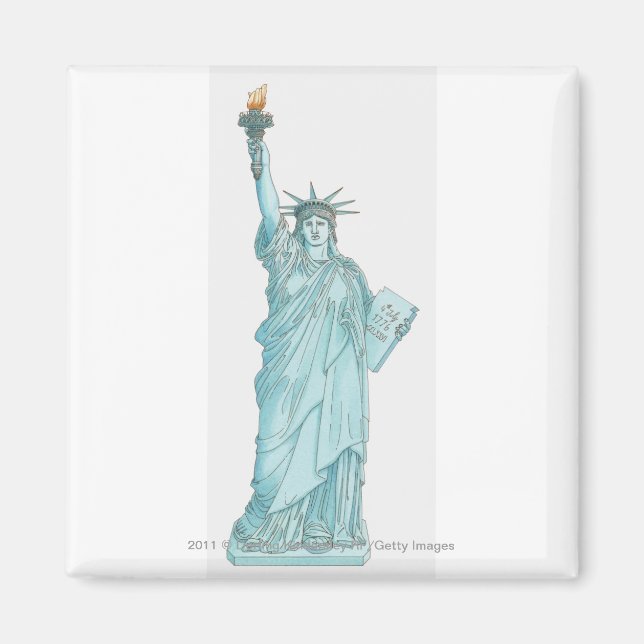 Imã Ilustração da Estátua da Liberdade (Frente)