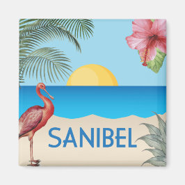 Imã Ilustração da Flórida da Ilha Sanibel