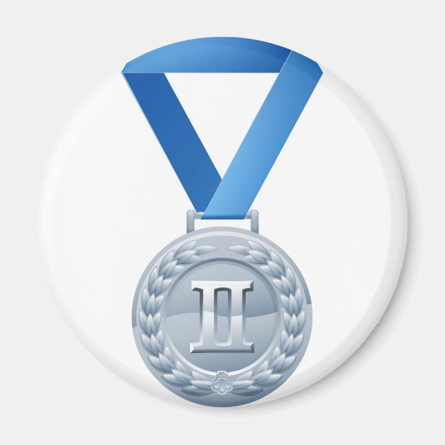Imã Ilustração da medalha de prata (Frente)