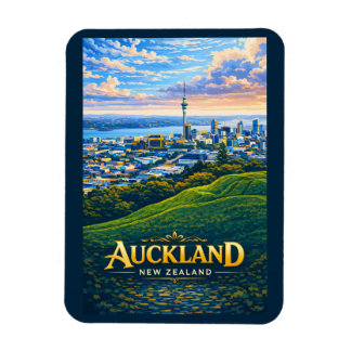 Ímã Ilustração da paisagem de Auckland Nova Zelândia V