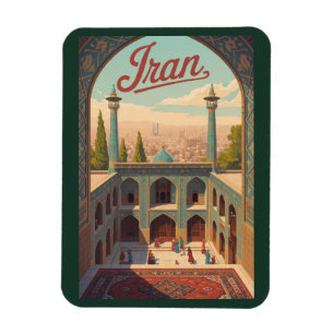 Ímã Ilustração da Paisagem do Irã Arte de Viagem Vinta