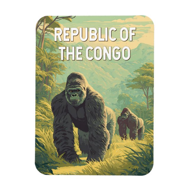 Ímã Ilustração da República do Congo Viagem Arte (Vertical)