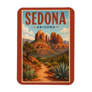 Ímã Ilustração da Rocha da Catedral de Sedona Arizona