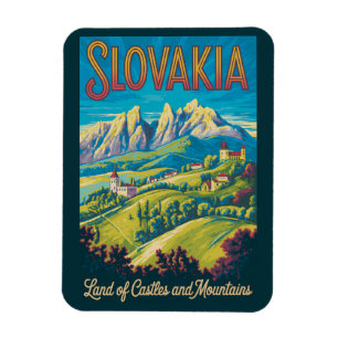 Ímã Ilustração da Silhueta da Eslováquia Arte de Viage