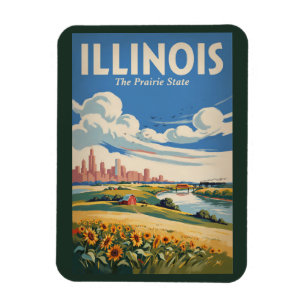 Ímã Ilustração da Silhueta de Chicago Illinois Arte de