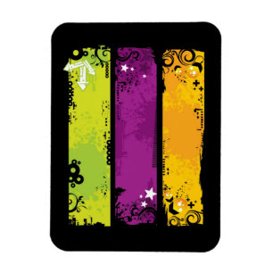 Ímã Ilustração das bandeiras do Grunge