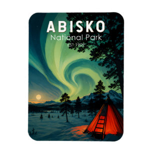 Ímã Ilustração das Luzes do Norte do Parque Nacional A