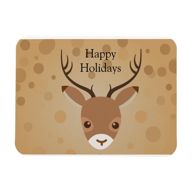 Ímã ilustração das renas sobre fundo castanho (Horizontal)