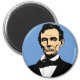 Imã Ilustração de Abraham Lincoln em Azul (Frente)