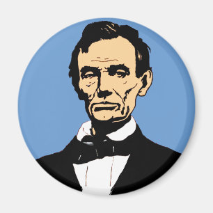 Imã Ilustração de Abraham Lincoln no azul
