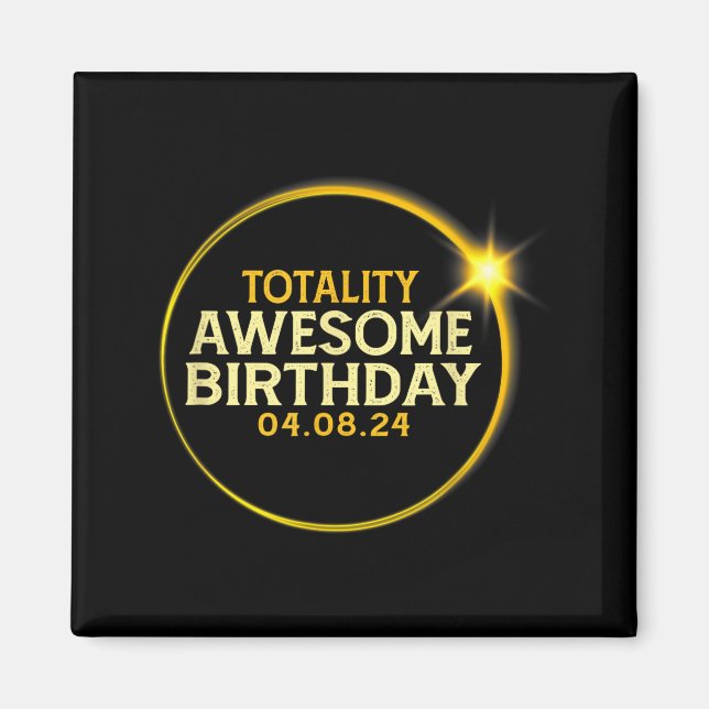 Imã Ilustração de Aniversário de Eclipse Solar Total T (Frente)