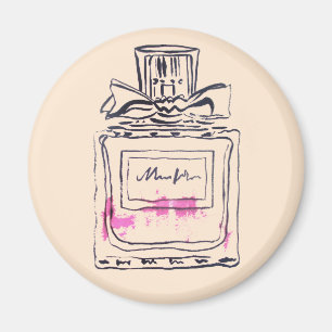 Imã Ilustração de aquarela de moda de garrafa de per