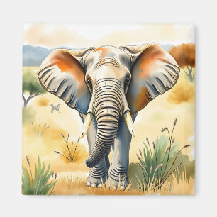 Imã Ilustração de Aquarela de um Elefante