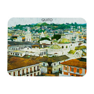 Ímã Ilustração de Aquarela Equador de Quito