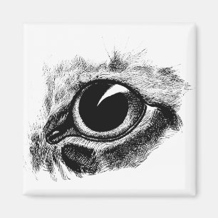 Imã Ilustração de Arte Animal de Desenho Olho