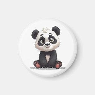 Imã Ilustração de Arte de Panda Sentado em Cartoon