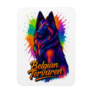 Ímã Ilustração de Arte Pop Neon do Tervuren Belga