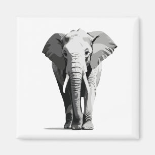 Imã Ilustração de arte vetorial de elefante preto e br