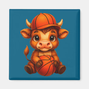 Imã Ilustração de Bezerro de Basquete de Vaca das Terr