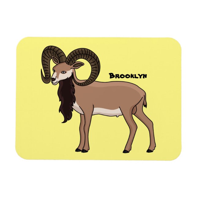 Ímã Ilustração de cabra Mouflon (Horizontal)