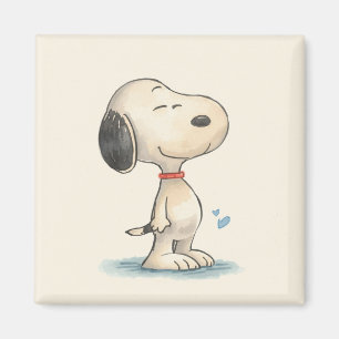 Imã Ilustração de cachorro Beagle em aquarela fofa