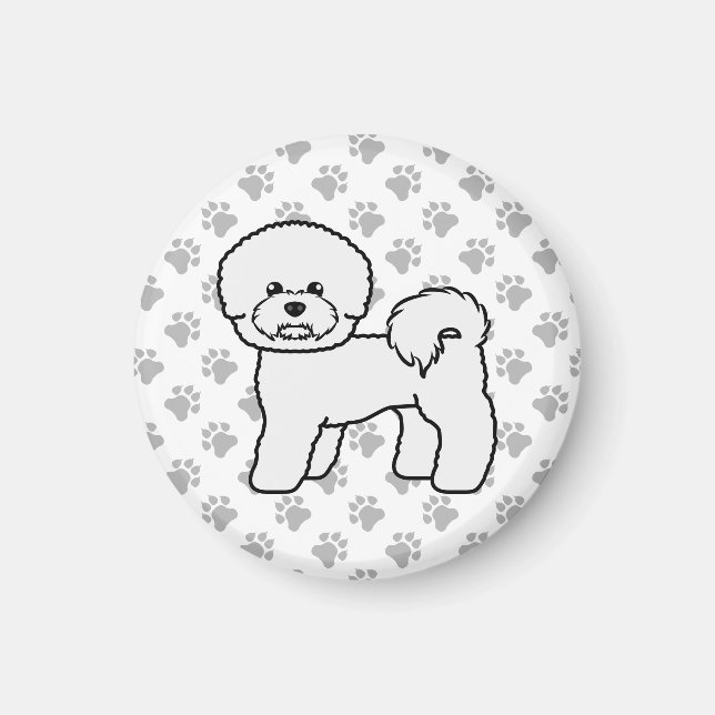 Imã Ilustração de cachorro de desenho animado fofo da  (Frente)