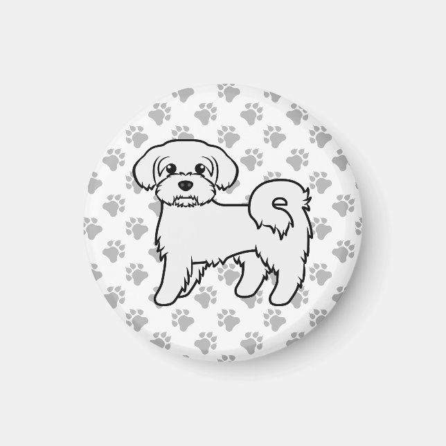 Imã Ilustração de cachorro de desenho animado fofo mal (Frente)