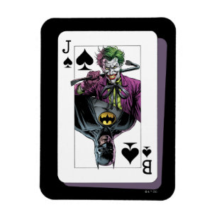 Ímã Ilustração de Carta de Baralho Joker e Batman Espa