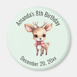 Imã Ilustração de Cartoon Bela de Veado Aniversário