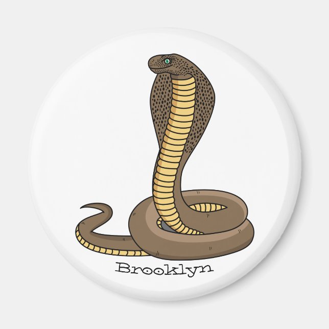 Imã Ilustração de cobra da cobra castanha (Frente)