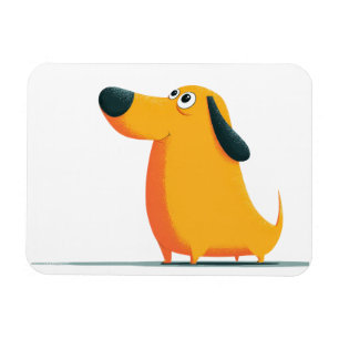 Ímã Ilustração de Dachshund de Desenho Animado Fofo –