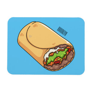Ímã Ilustração de desenho animado burrito