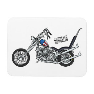 Ímã Ilustração de desenho animado Chopper Motorcycle 1