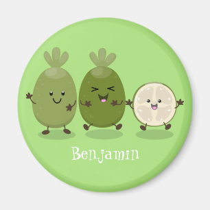 Imã Ilustração de desenho animado com abacaxi guava 