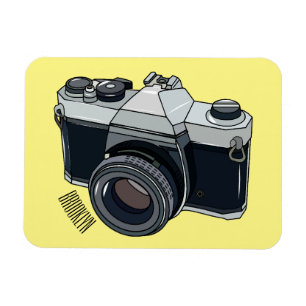 Ímã Ilustração de desenho animado com câmera de filme