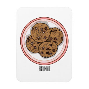 Ímã Ilustração de desenho animado com chip de chocolat