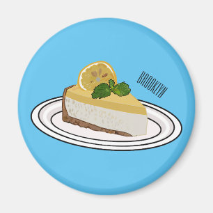 Imã Ilustração de desenho animado com queijo limão