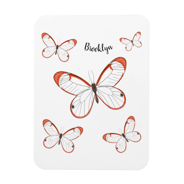 Ímã Ilustração de desenho animado da borboleta (Vertical)