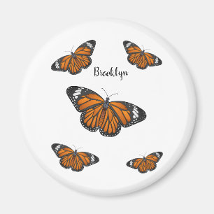 Imã Ilustração de desenho animado da borboleta monarca