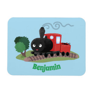 Ímã Ilustração de desenho animado da locomotiva de c