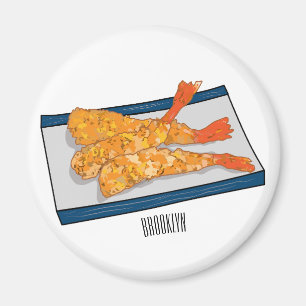 Imã Ilustração de desenho animado da tempura do Shrimp