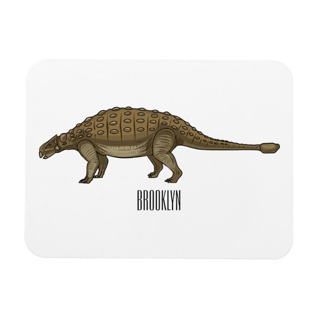 Ímã Ilustração de desenho animado de Ankylosaurus (Horizontal)