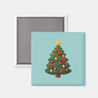 Imã Ilustração de desenho animado de árvore de Natal d