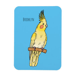 Ímã Ilustração de desenho animado de aves Cockatiel