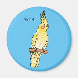 Imã Ilustração de desenho animado de aves Cockatiel