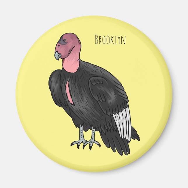 Imã Ilustração de desenho animado de aves condor da Ca (Frente)