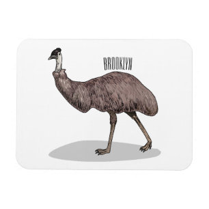 Ímã Ilustração de desenho animado de aves da Emu