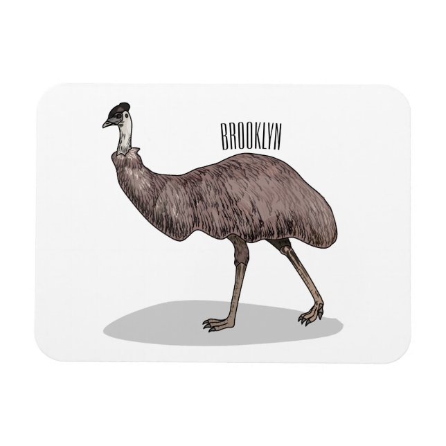 Ímã Ilustração de desenho animado de aves da Emu (Horizontal)