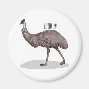 Imã Ilustração de desenho animado de aves da Emu